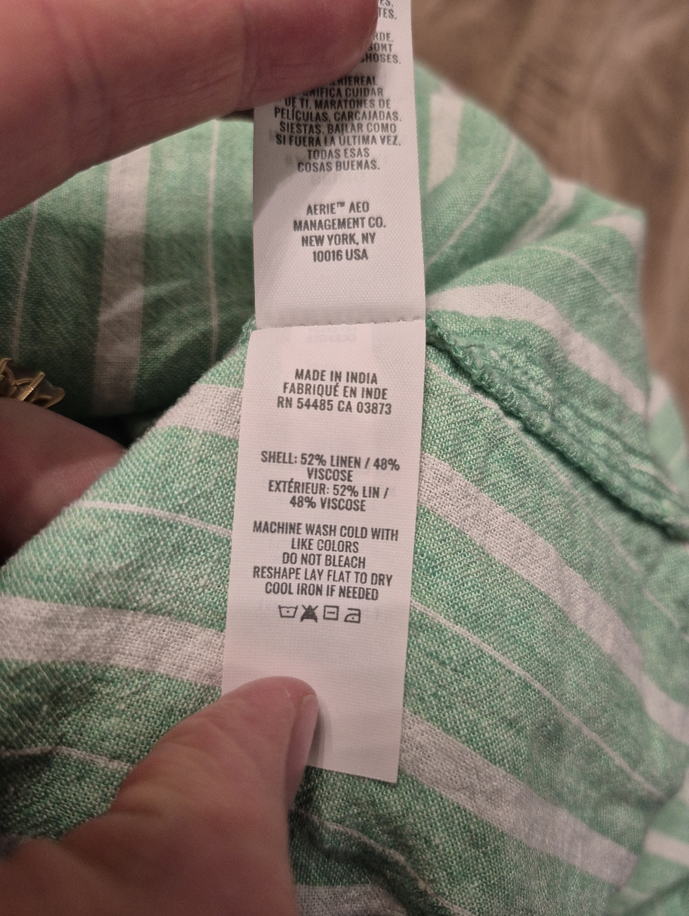 Aerie Women's Green Linen Blend Coverup Oversized Button Down Shirt Size XS-L - Picture 7 of 7